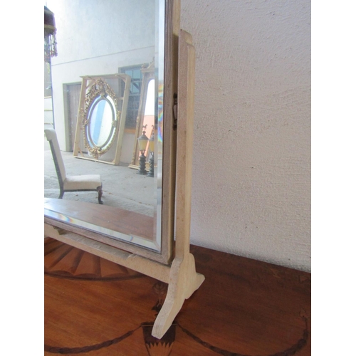 270 - Vintage Dressing Table Mirror Rectangular Form Polychrome Decorated Approximately 22 Inches High