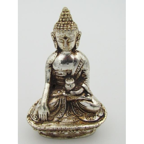 272 - White Metal Possibly Tibetan Silver of Religious Deity Known as Quanlin for Prosperity and Good Luck