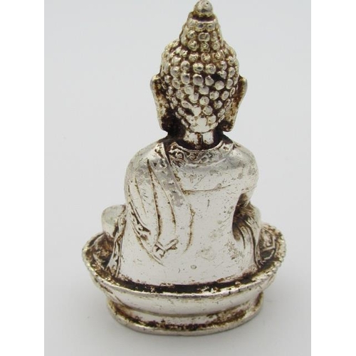 272 - White Metal Possibly Tibetan Silver of Religious Deity Known as Quanlin for Prosperity and Good Luck