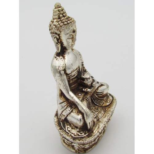 272 - White Metal Possibly Tibetan Silver of Religious Deity Known as Quanlin for Prosperity and Good Luck