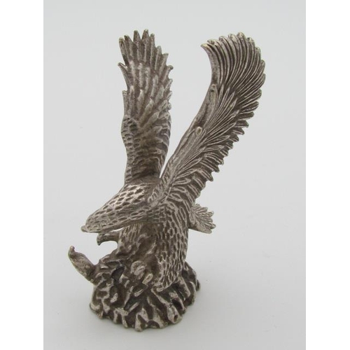 275 - White Metal Possibly Tibetan Silver of Heavy Weight Eagle with Prey