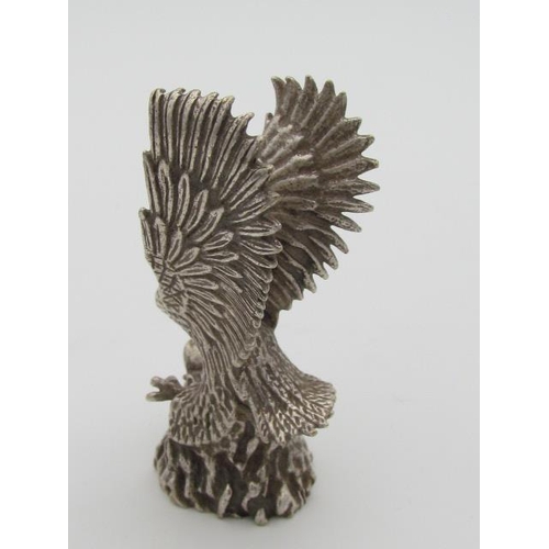 275 - White Metal Possibly Tibetan Silver of Heavy Weight Eagle with Prey