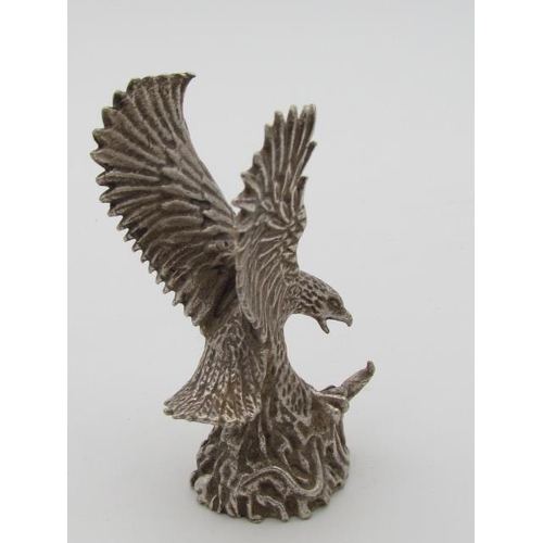 275 - White Metal Possibly Tibetan Silver of Heavy Weight Eagle with Prey