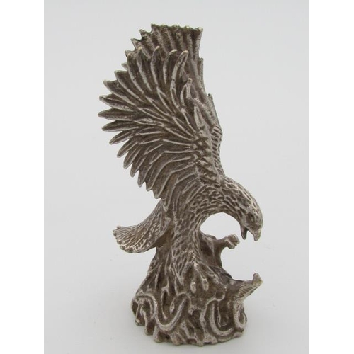 275 - White Metal Possibly Tibetan Silver of Heavy Weight Eagle with Prey