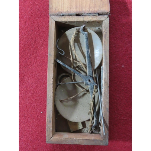 329 - Antique Set Balance Scales in Original Box Containing Coin Weights