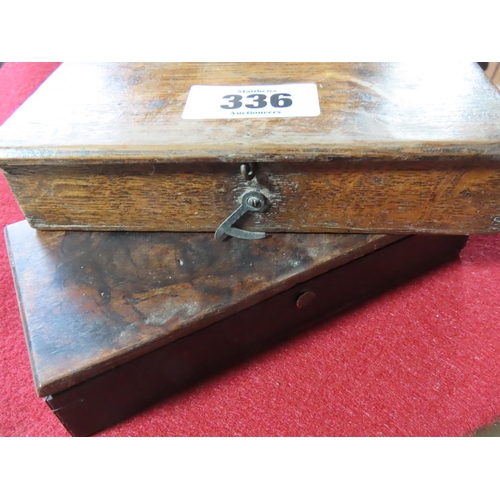 336 - Pair of Antique Balance Scales Marked W and T Avery Contained in Original Box with Quantity of Coin ... 