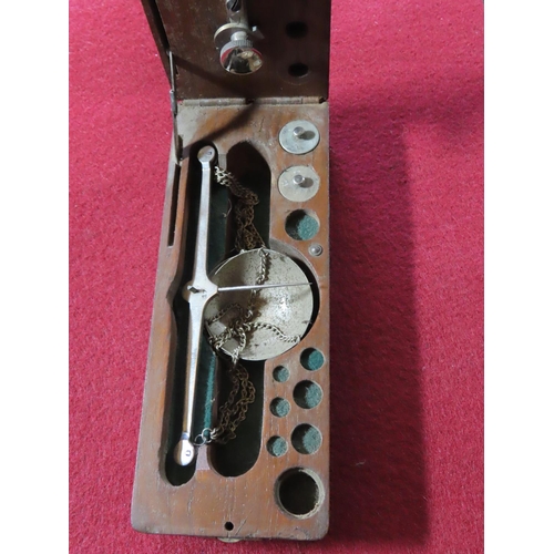 338 - Antique Balance Scales in Original Box Together with Some Weights Box Approximately 6.5 Inches x 2.5... 