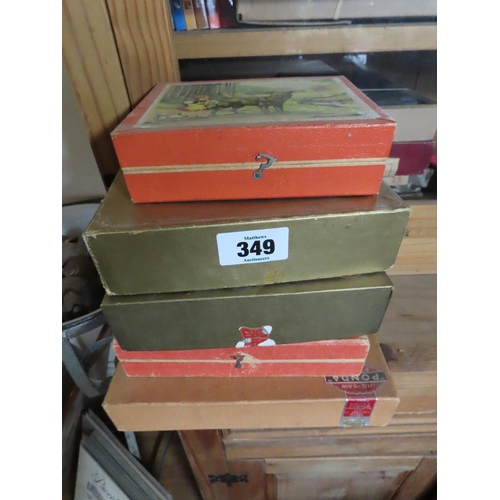 349 - Collection of Five Vintage Children's Puzzles and Block Puzzles in Original Boxes