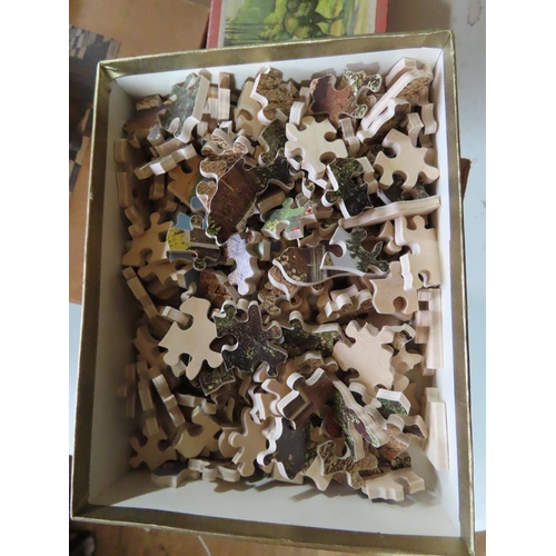 349 - Collection of Five Vintage Children's Puzzles and Block Puzzles in Original Boxes