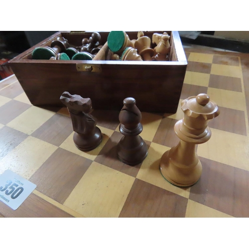 350 - Timber Chest Board and Box Containing Wooden Chest Pieces