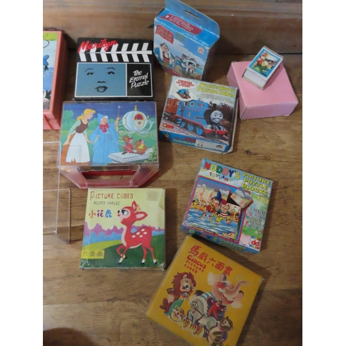 358 - Collection of Children's Block Puzzles Including Disney etc. Contained in Box