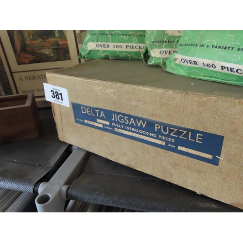 381 - Collection of Children's Jigsaw Puzzles and Dominos in Case As Photographed