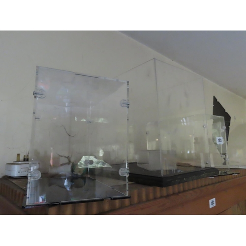 383 - Collection of Custom Display Perspex Cases Tallest Approximately 12 Inches Tall