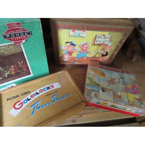 387 - Another Collection of Children's Vintage Jigsaw and Block Puzzles Five in Total