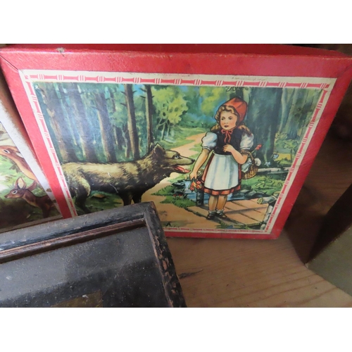 388 - Collection of Children's Vintage Jigsaw and Block Puzzles to Include Edwardian Example in Original B... 