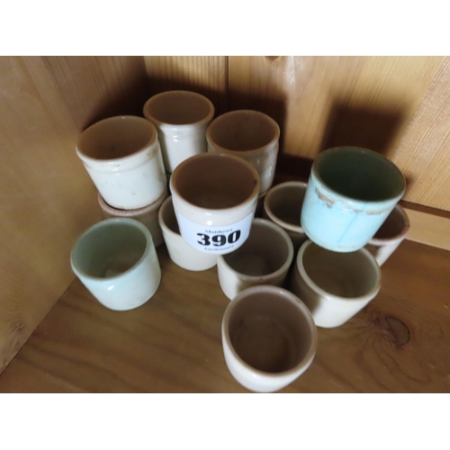 390 - Collection of Fifteen English Ceramic Paint Pots Approximately 2 Inches Tall