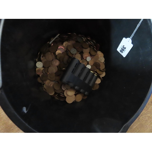 396 - Bucket Containing a Quantity of Coinage Mostly UK Some Euro