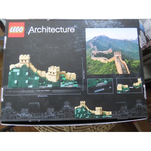 401 - Lego 21041 Three Great Wall of China Sets Constructed with Original Boxes and Manual Present