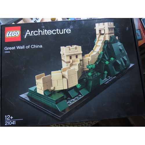 401 - Lego 21041 Three Great Wall of China Sets Constructed with Original Boxes and Manual Present