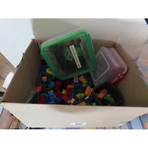 417 - Large Quantity of Lego Pieces Contained in Four Boxes As Photographed