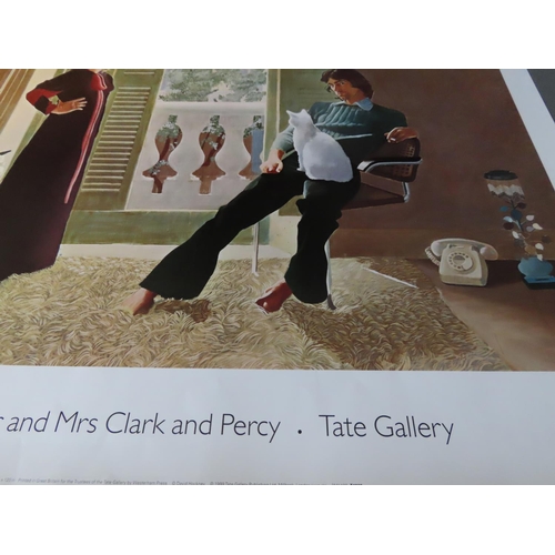 485 - David Hockney Exhibition Poster 'Mr and Mrs Clarke Percy' Tate Gallery 1999 29 Inches x 22 Inches