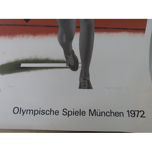 486 - Munich Olympics 1972 Original Lithographic Poster Number 128 of 200 Signed 70cm x 105cm