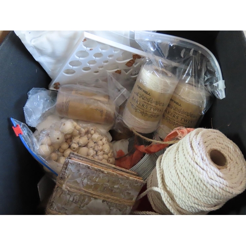 495 - One Box of Arts and Crafts Materials Including Beadings etc.