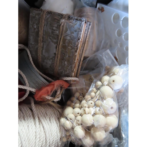 495 - One Box of Arts and Crafts Materials Including Beadings etc.