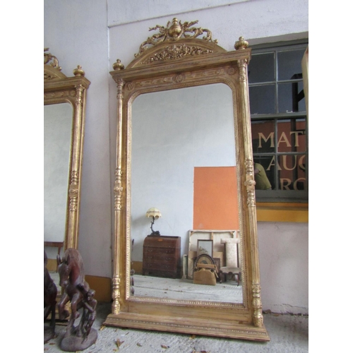 561 - Very Large Carved Giltwood Wall Mirror or Overmantle Approximately 9ft 6 Inches High Attractively De... 