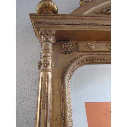 562 - Matching Very Large Carved Giltwood Wall Mirror or Overmantle Approximately 9ft 6 Inches High Attrac... 