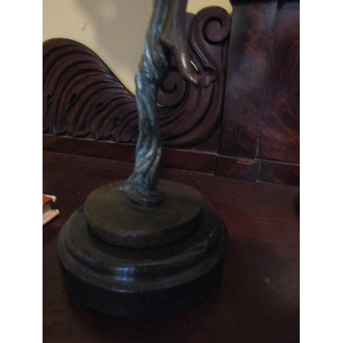 564 - Bronze Sculpture Dancing Nude with Drapery Approximately 20 Inches High