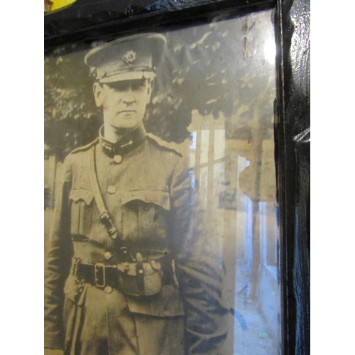 569 - Vintage Black and White Photograph Michael Collins Military Attire Approximately 24 Inches High