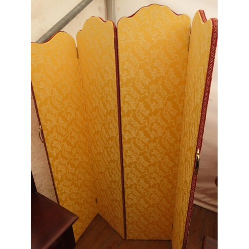 58 - Vintage Four Fold Room Divider with Floral Motif 70 Inches Tall x 60 Inches Extended