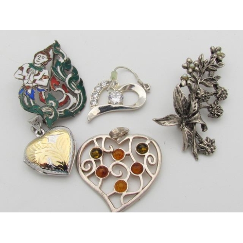 589 - Selection of Silver and White Metal Jewellery Including Tibetan Silver Genie and Silver Locket