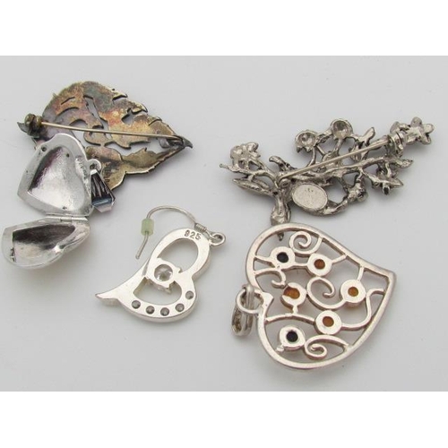 589 - Selection of Silver and White Metal Jewellery Including Tibetan Silver Genie and Silver Locket