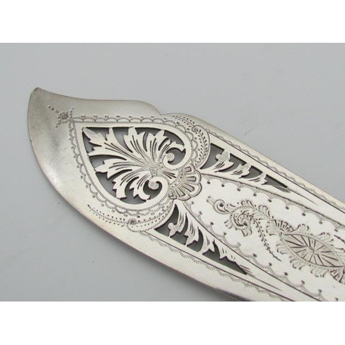 594 - Silver Cake Knife with Ivory Handle Approximately One Hundred Years Old in Good Condition