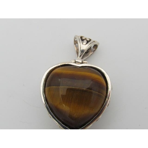 598 - Selection of Silver Pendants with Crystals and Tiger Eye