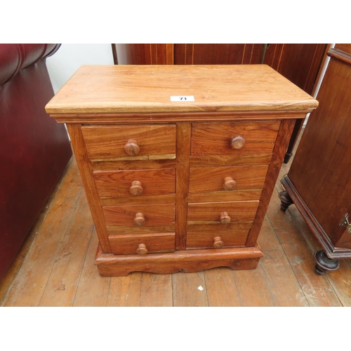 71 - Unusual Miniature Chest Featuring Eight Small Drawers 21 Inches Wide x 23 Inches Tall x 11 Inches De... 