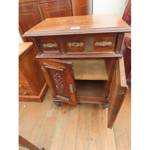 80 - Antique Mahogany Cabinet Featuring Six Single Drawers over Cupboard Base with Original Brass Fitting... 