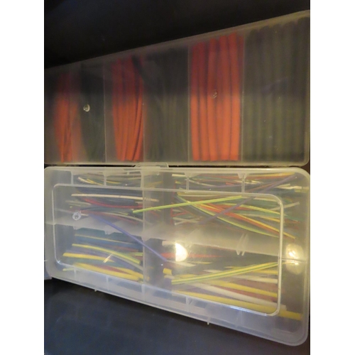 847 - Set of Chrome and Black Plastic Filing Drawers Containing a Variety of Lego and Stationary etc.