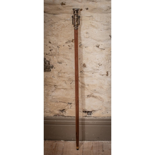 857 - Unusual Compass Mounted Gentleman's Walking Stick