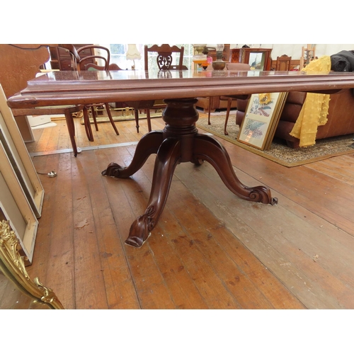 87 - Antique Mahogany Dining Table 55 Inches x 55 Inches x 28 Inches Tall on Turned Support