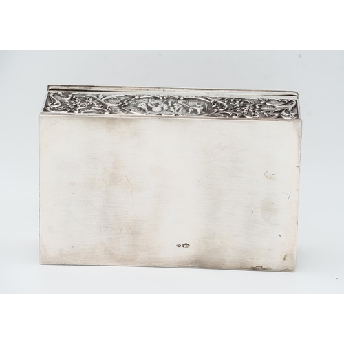 872 - Dutch Silver Box with Hinged Cover Approximately 5 Inches Wide Attractively Detailed