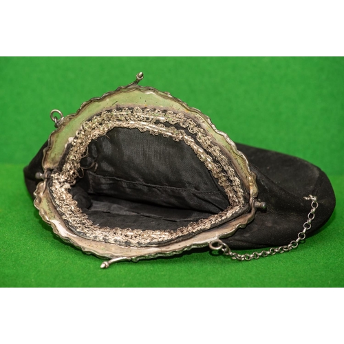 878 - Silver Mounted Ladies Evening Bag