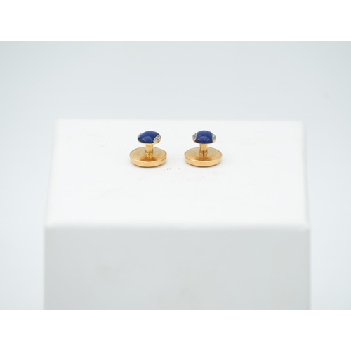 906 - Pair of Asprey Diamond Studs Mounted on 18ct Yellow Gold