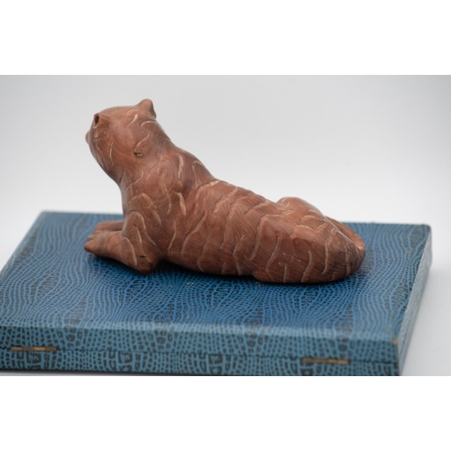 908 - Japanese Carved Wood Figure of Tiger