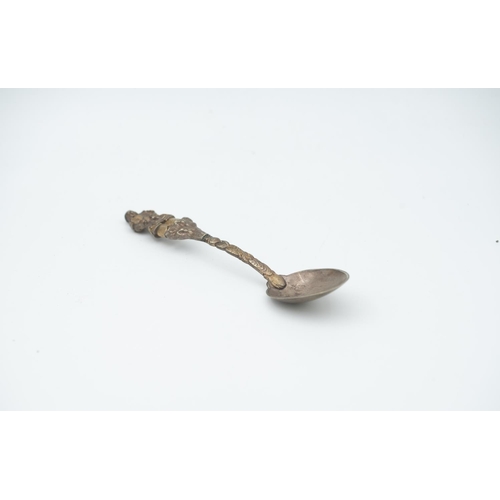 911 - Samurai Motif Decorated Silver Spoon Japanese