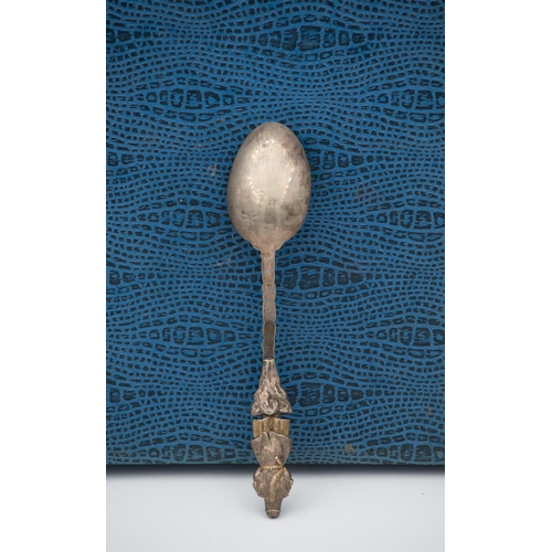 911 - Samurai Motif Decorated Silver Spoon Japanese