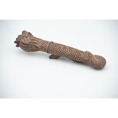 915 - Japanese Carved Wood and Bone Knife