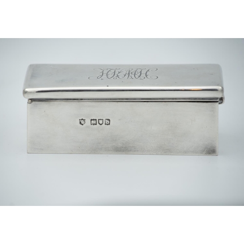 917 - Silver Rectangular Box Attractively Detailed Hinged Cover